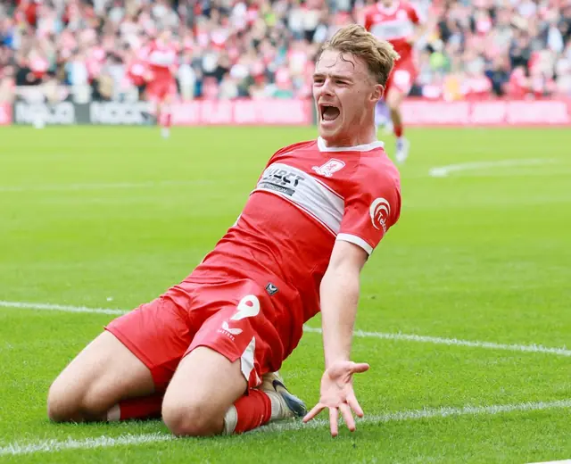 Tommy Conway, Middlesbrough striker, in action